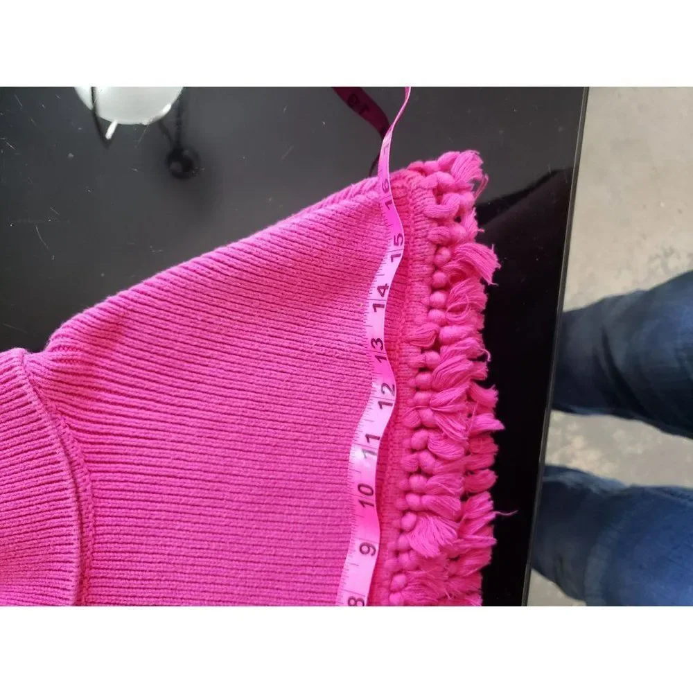 Gymboree 2004 Girls Pink Poncho Pom Pom Cover Sweater Size‎ 12 -18 Months